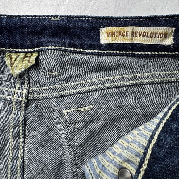 NWT Vintage Revolution Bell Flare Blue Stretch Jeans Denim 5 Pocket Sz 28 - Picture 5 of 12